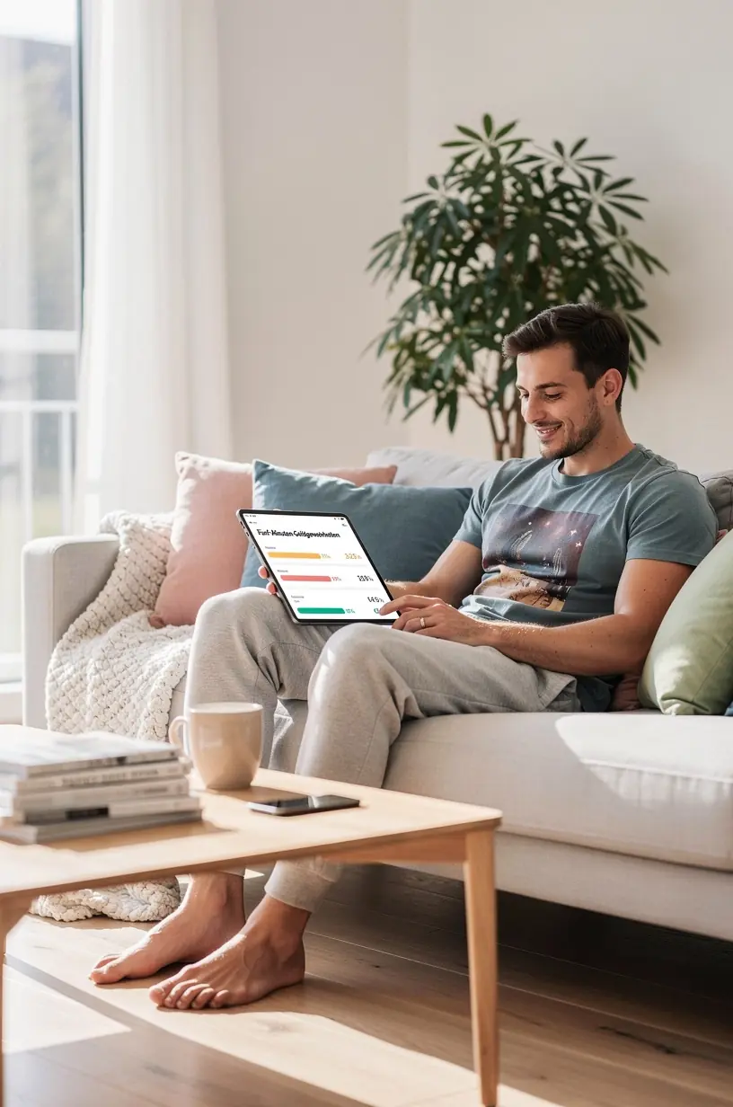 Übersicht eines Monatsbudgets auf einem Laptop mit markierten kleinen Ausgaben